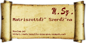Matriszottó Szeréna névjegykártya